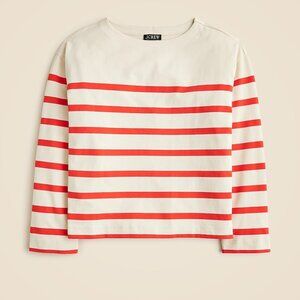 J. Crew Mariner jersey relaxed boatneck T shirt in stripe Size M
